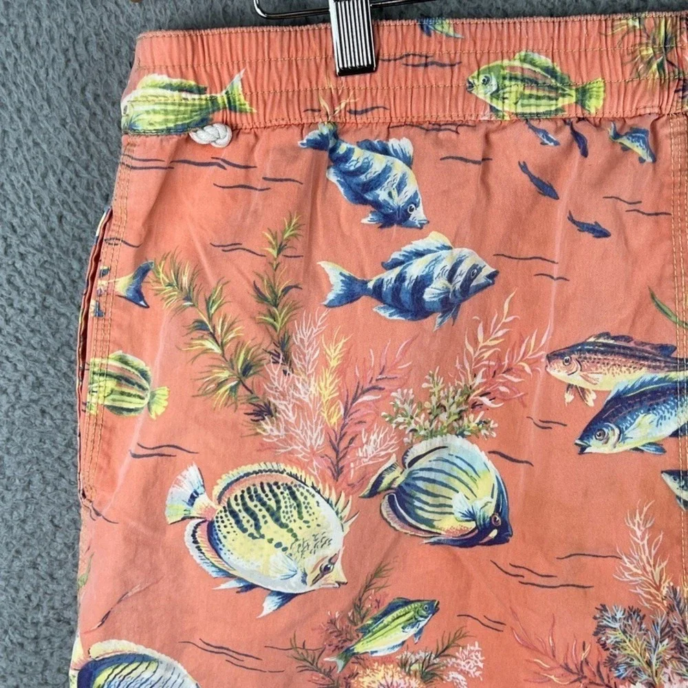 Vintage Polo Ralph Lauren Saltwater Fish All Over Print‎ Swim Trunks Men's Large